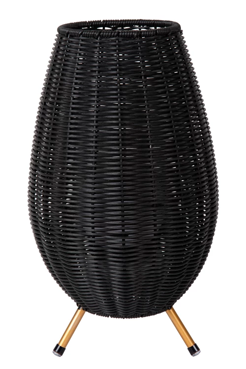 Lucide COLIN IP44 - Rechargeable Table lamp Indoor/Outdoor - Battery pack- LED 3 StepDim - 1x3W 3000K - IP44 - Black - turned off